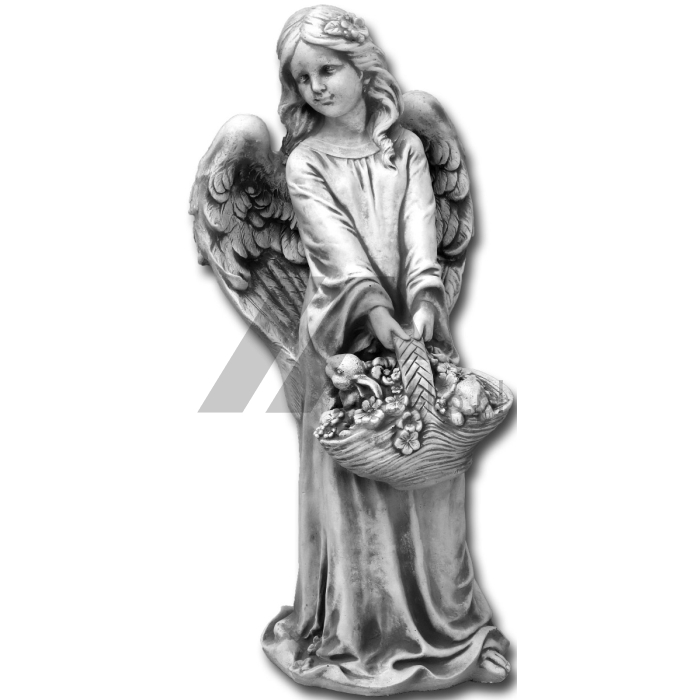 Скульптура ангела с корзиной